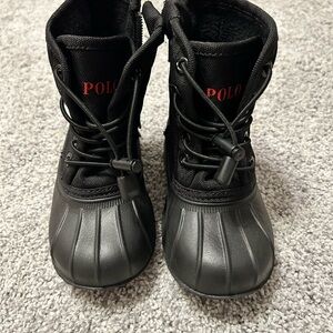 Polo by Ralph Lauren Black Boots with Red Logo